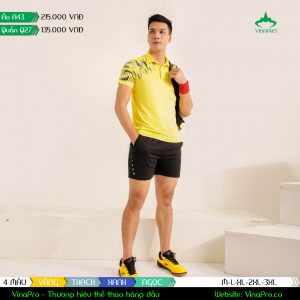 Áo polo thể thao áo cầu lông nam cao cấp áo tennis VinaPro